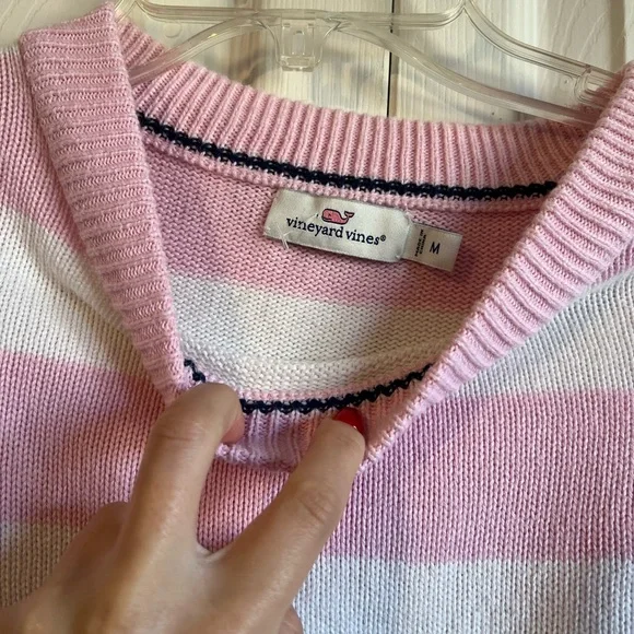 Vineyard Vines striped Open Knit Crewneck Sweater - Picture 7 of 8